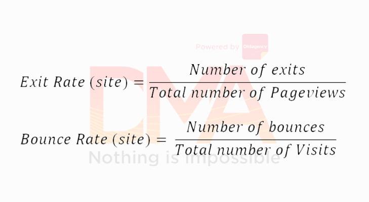 Sự khác nhau trong cách tính giữa Exit rate và Bounce rate là gì?