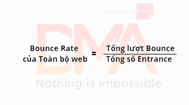 Công thức tính bounce rate của toàn bộ website