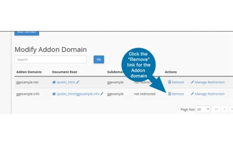 Xóa Addon Domain không cần thiết