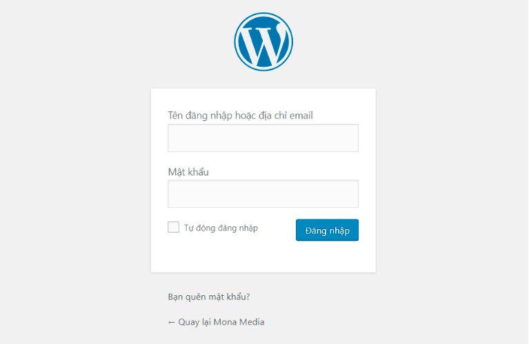 Đăng nhập website wordpress