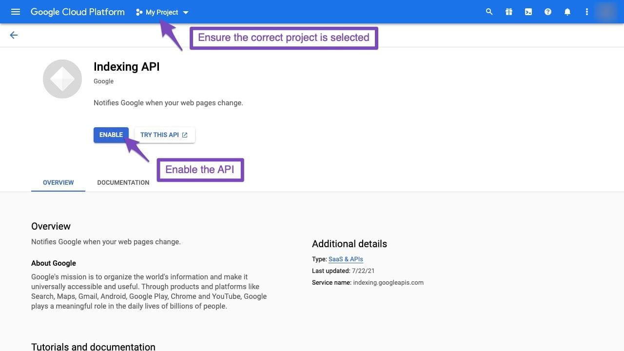 Google Indexing Api