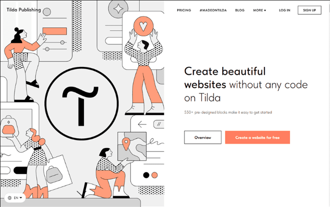 Nền tảng thiết kế website miễn phí – Tilda