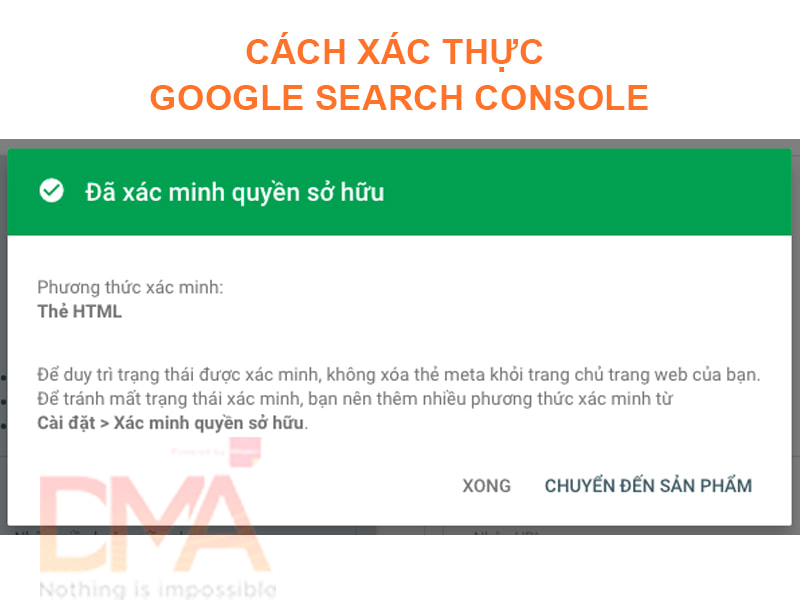 Cách xác thực Google Search Console