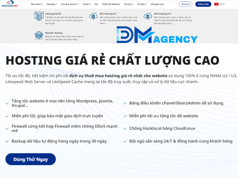 Dịch Vụ Hosting Tại Hostingviet Cung Cấp Các Gói Dung Lượng Lớn